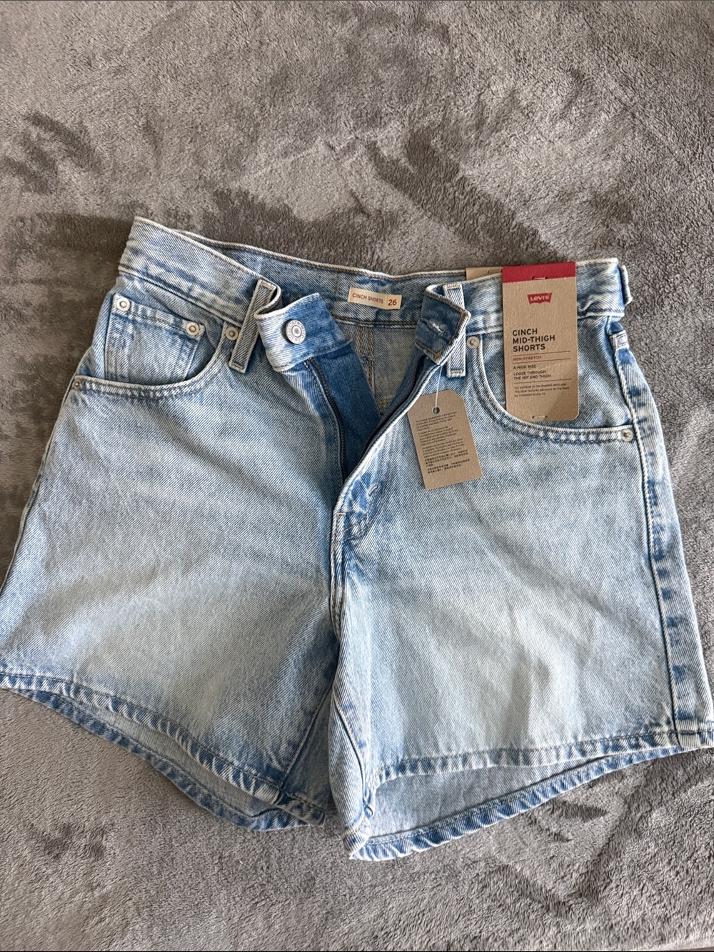 Levi's Light Wash High-Rise Denim Shorts